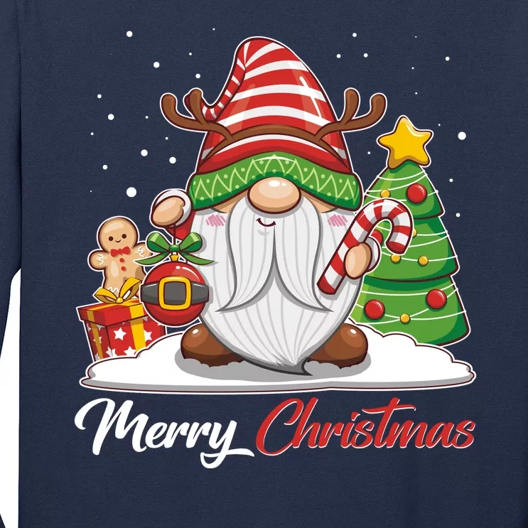 Funny Cute Merry Christmas Gnome Long Sleeve Shirt