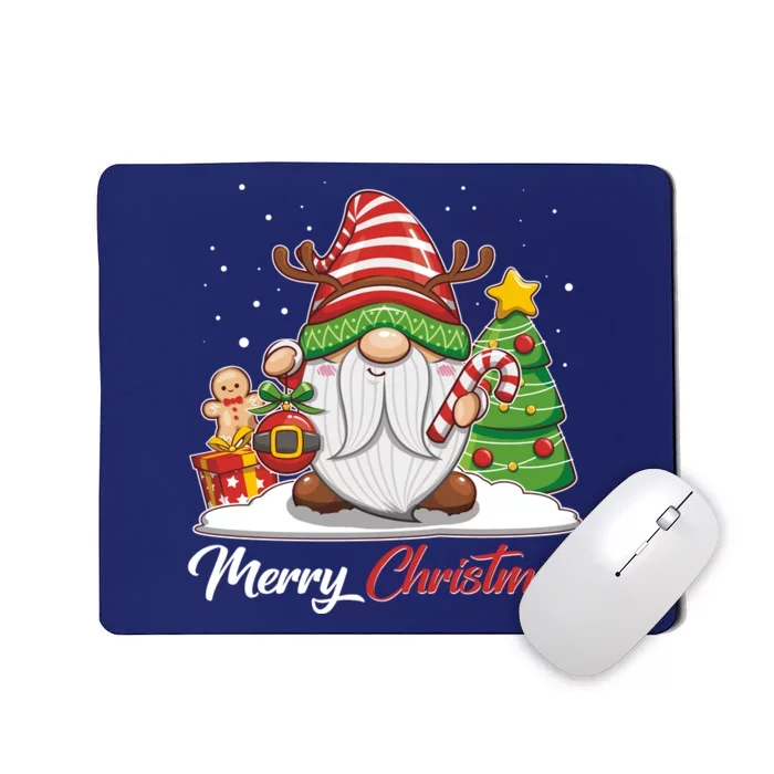 Funny Cute Merry Christmas Gnome Mousepad