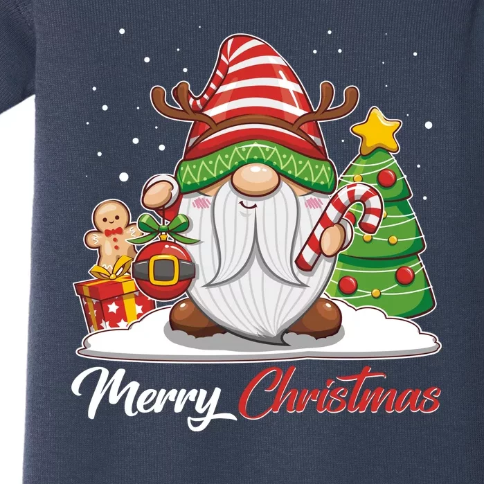 Funny Cute Merry Christmas Gnome Baby Bodysuit