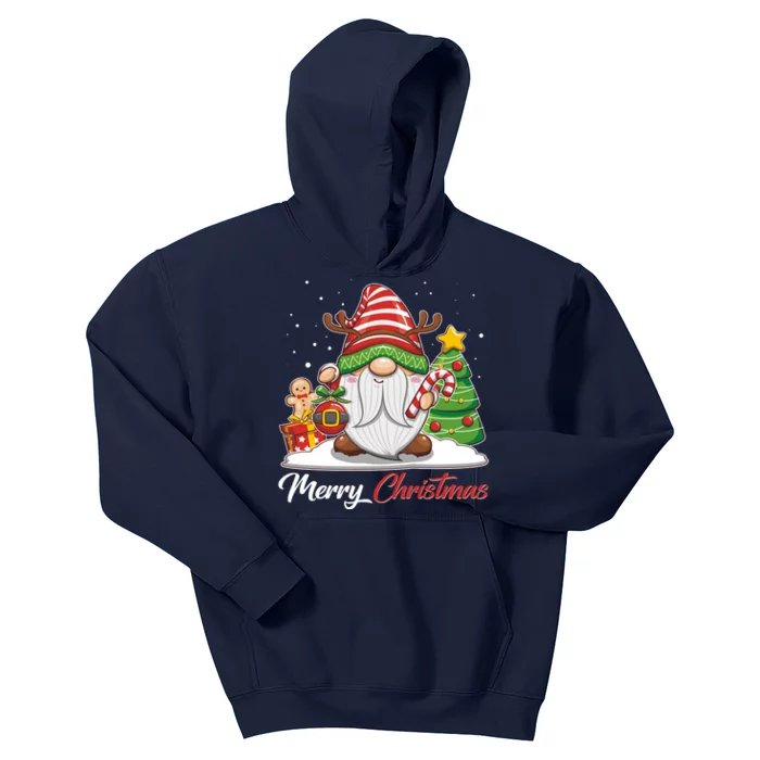 Funny Cute Merry Christmas Gnome Kids Hoodie