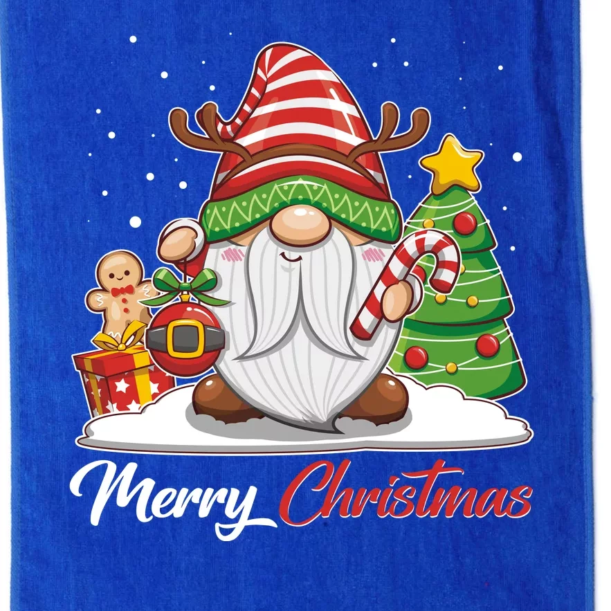 Funny Cute Merry Christmas Gnome Platinum Collection Golf Towel