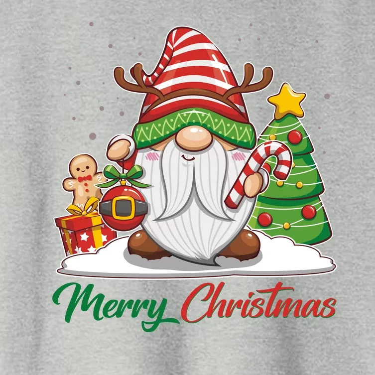 Funny Cute Merry Christmas Gnome Women's Crop Top Tee