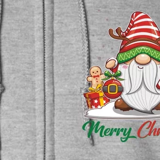 Funny Cute Merry Christmas Gnome Full Zip Hoodie