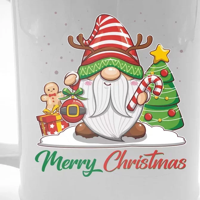 Funny Cute Merry Christmas Gnome Front & Back Beer Stein