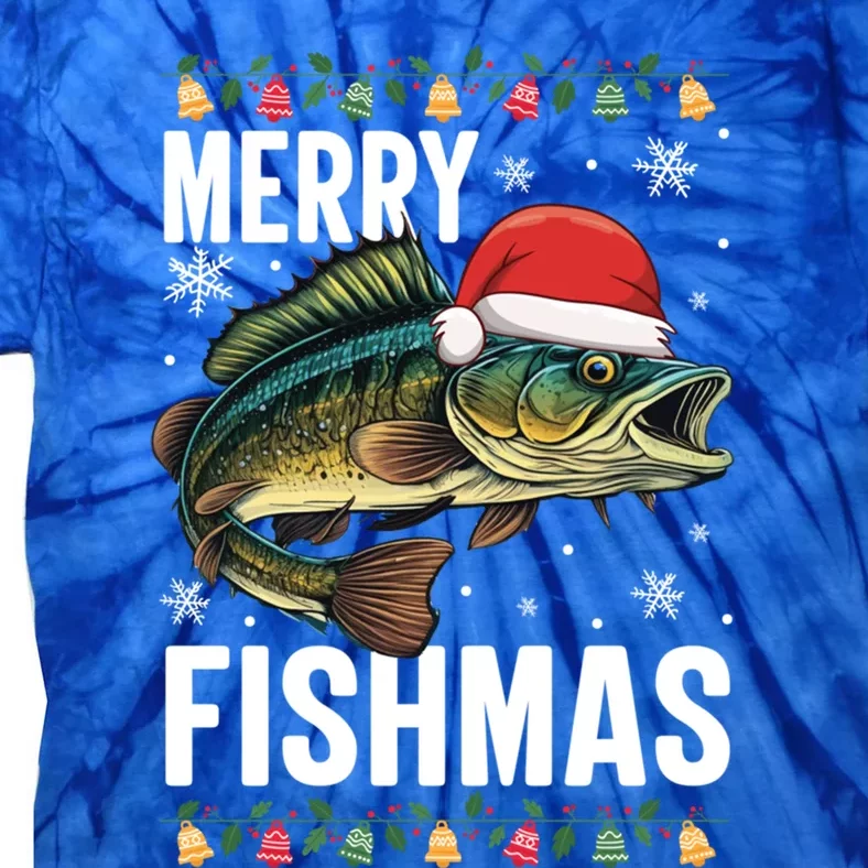 Fishing Christmas Merry Fishmas Sweater Santa Claus Fishers Cute Gift Tie-Dye T-Shirt