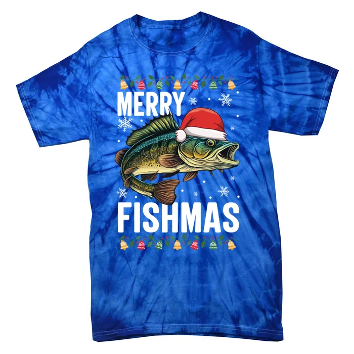 Fishing Christmas Merry Fishmas Sweater Santa Claus Fishers Cute Gift Tie-Dye T-Shirt