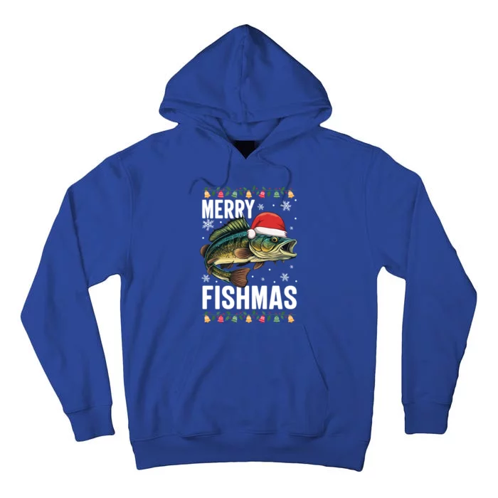 Fishing Christmas Merry Fishmas Sweater Santa Claus Fishers Cute Gift Tall Hoodie