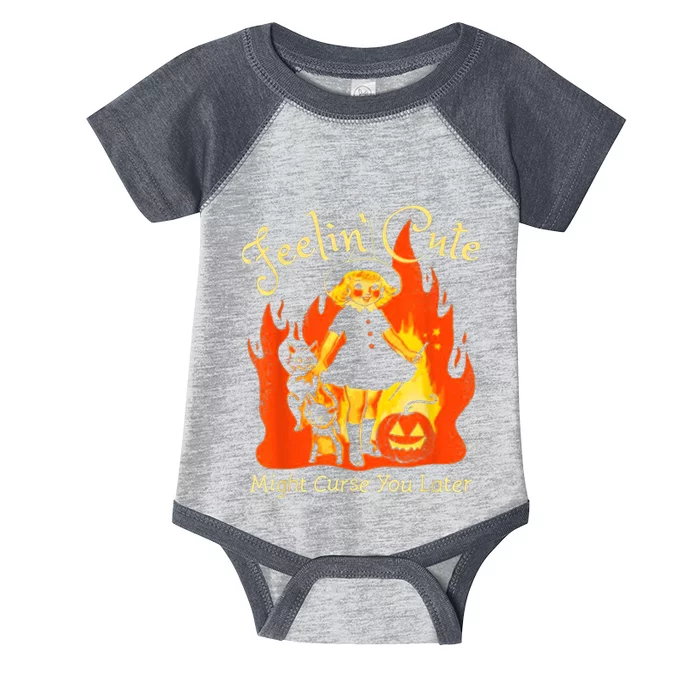 Feeling Cute Might Curse You Later Cute Witch Infant Baby Jersey Bodysuit