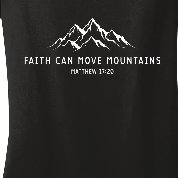 faith can move mountains christian Women's V-Neck T-Shirt