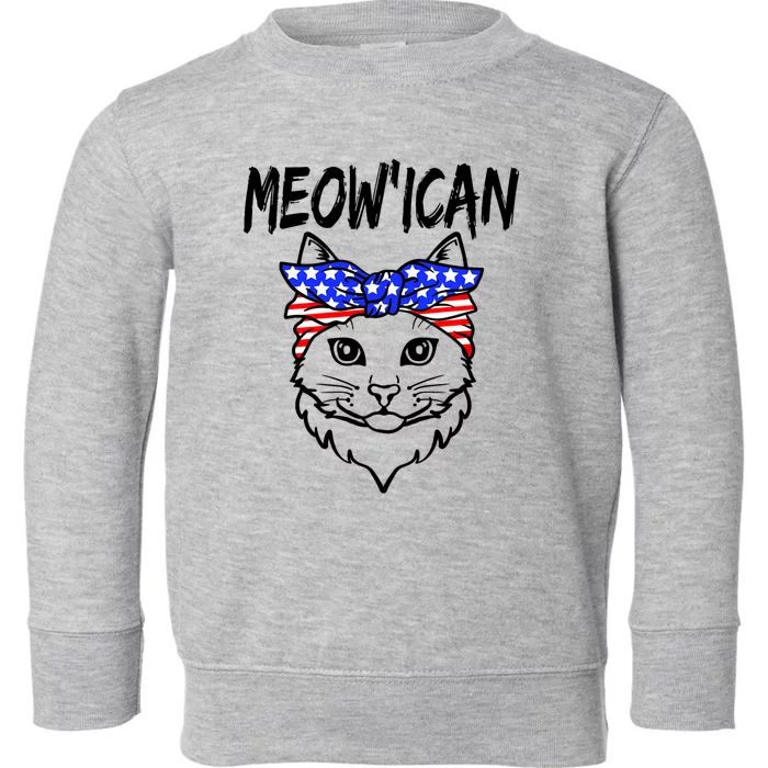 Funny Cat Memorial Day Usa 4th Of July Fourth Of July Gift Toddler Sweatshirt