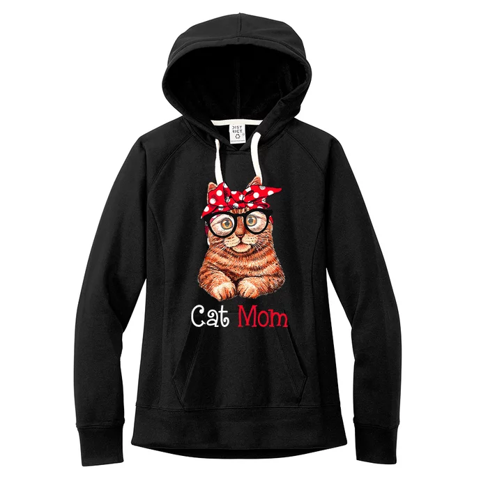 Funny Cat Mom Cat Lovers Mothers Day Mom Women Mothers Gift Women's Fleece Hoodie