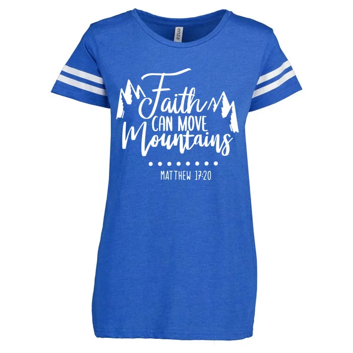 Faith Can Move Mountains Bible Verse Holy Religious Week Gift Enza Ladies Jersey Football T-Shirt