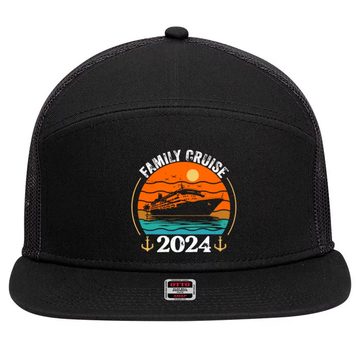 Family Cruise Matching 2024 Family Cruise Trip 2024 7 Panel Mesh Trucker Snapback Hat