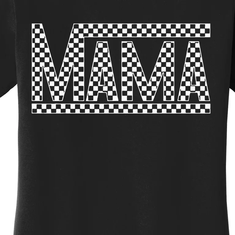 Funny Checkered Mama Black White Gift Women Women's T-Shirt