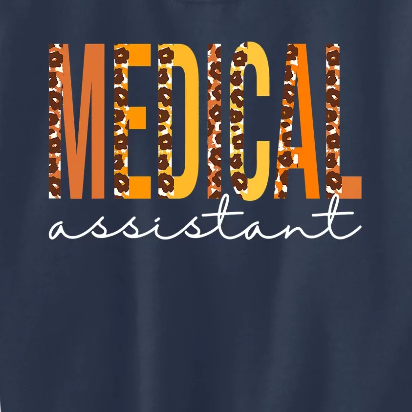 Funny Cute Medical Assistant Leopard Fall Autumn Lovers Thanksgiving Kids Sweatshirt