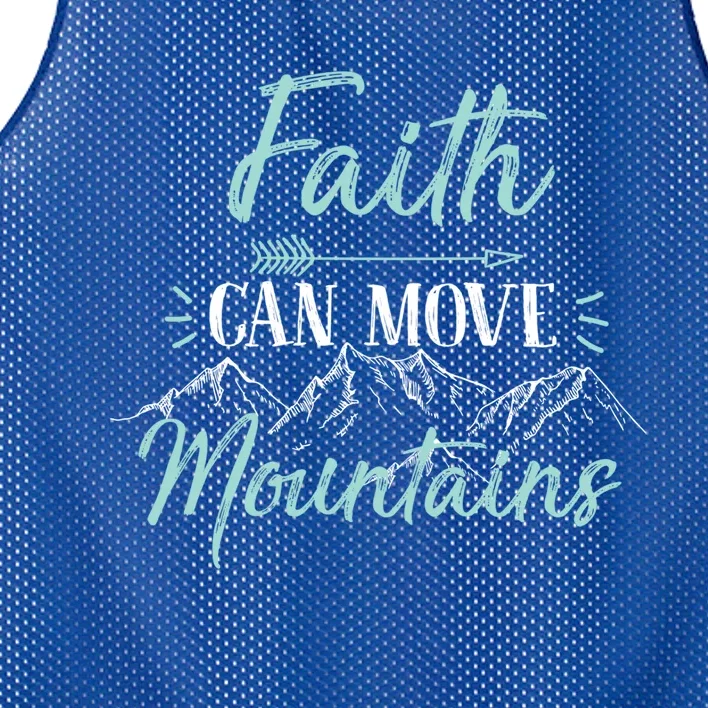 Faith Can Move Mountains Bible Verse Holy Religious Week Gift Mesh Reversible Basketball Jersey Tank