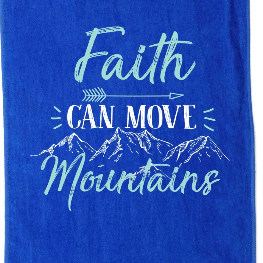 Faith Can Move Mountains Bible Verse Holy Religious Week Gift Platinum Collection Golf Towel