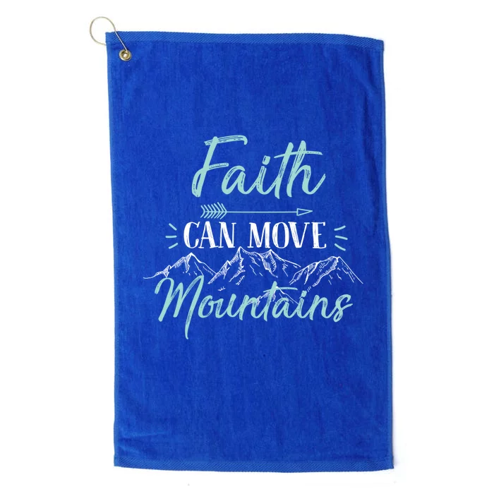 Faith Can Move Mountains Bible Verse Holy Religious Week Gift Platinum Collection Golf Towel