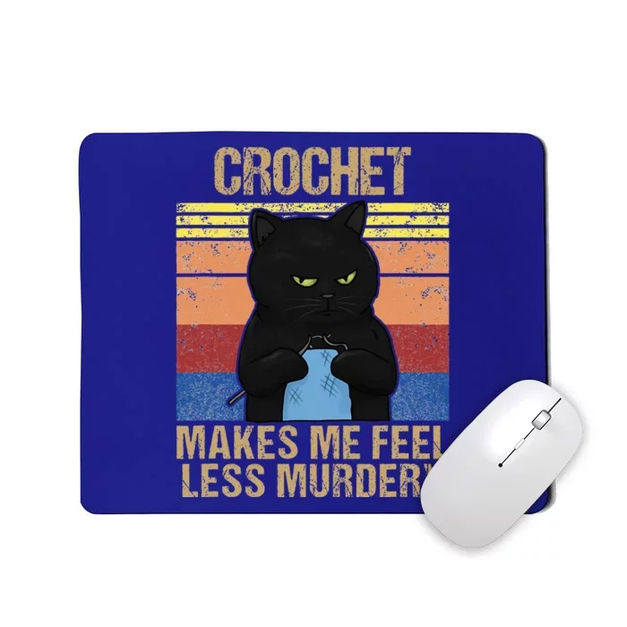 Funny Crochet Mom Makes Me Feel Less Murdery Vintage Mousepad