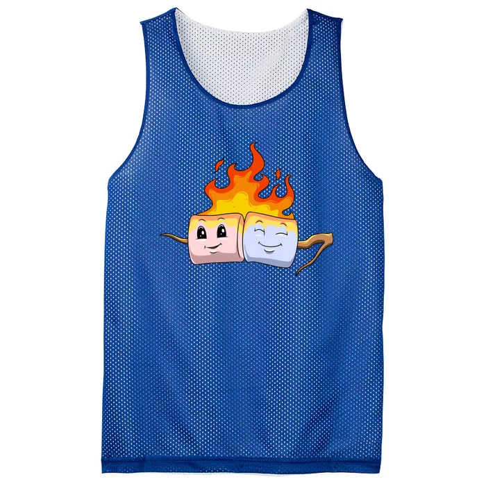 Funny Camping Marshmallow Roasted Marshmallow Summer Camp Gift Mesh Reversible Basketball Jersey Tank