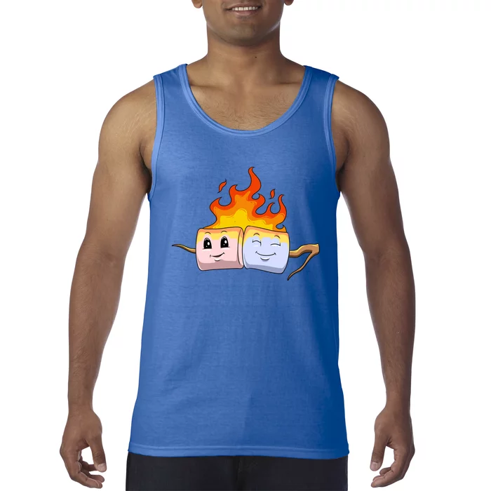 Funny Camping Marshmallow Roasted Marshmallow Summer Camp Gift Tank Top