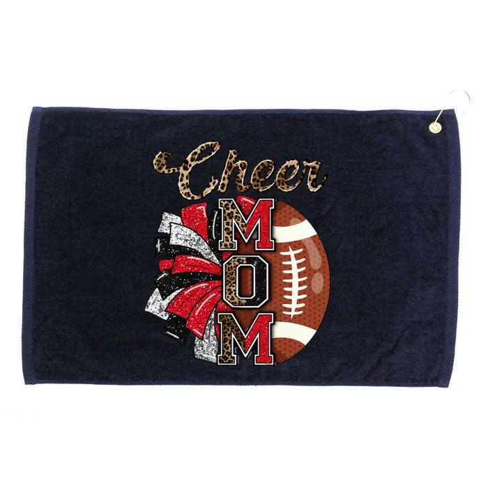 Football Cheer Mom Red Black Pom Leopard Grommeted Golf Towel