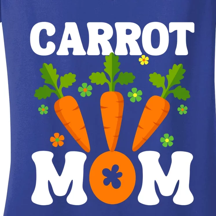 Funny Carrot Mom Fruit Vegetable Mothers' Day Gardener Meaningful Gift Women's V-Neck T-Shirt