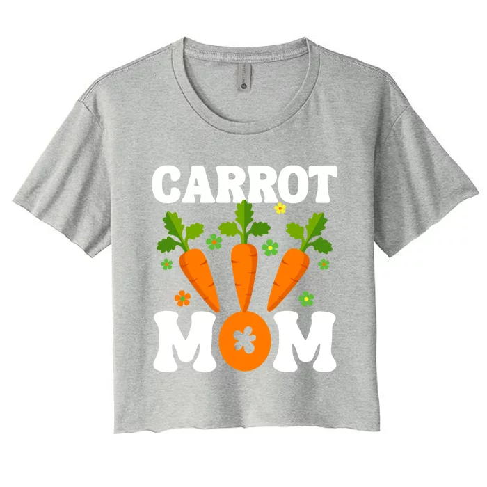 Funny Carrot Mom Fruit Vegetable Mothers' Day Gardener Meaningful Gift Women's Crop Top Tee