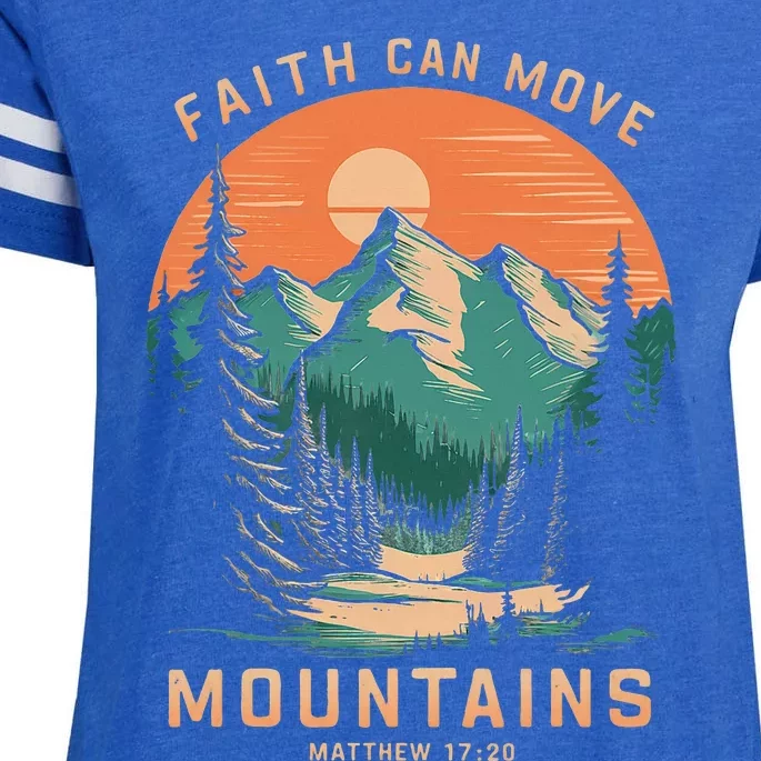 Faith Can Move Mountains Religious Christian Enza Ladies Jersey Football T-Shirt