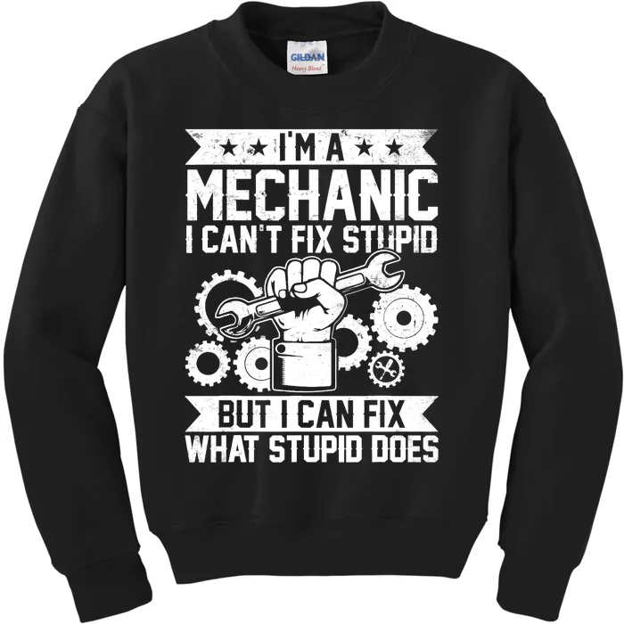 Funny Car Mechanic Engineer Auto Mechanic Kids Sweatshirt