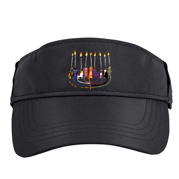 Funny Cat Menorah Hanukkah Adult Drive Performance Visor