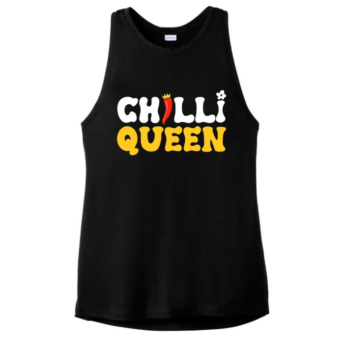 Funny Chilli Mom Queen Spicy Vegetable Mothers' Day Gardener Gift Ladies Tri-Blend Wicking Tank