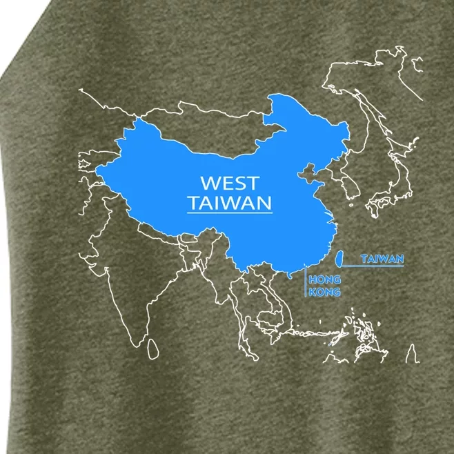 Funny China Map Define China Is West Taiwan Gift Women’s Perfect Tri Rocker Tank