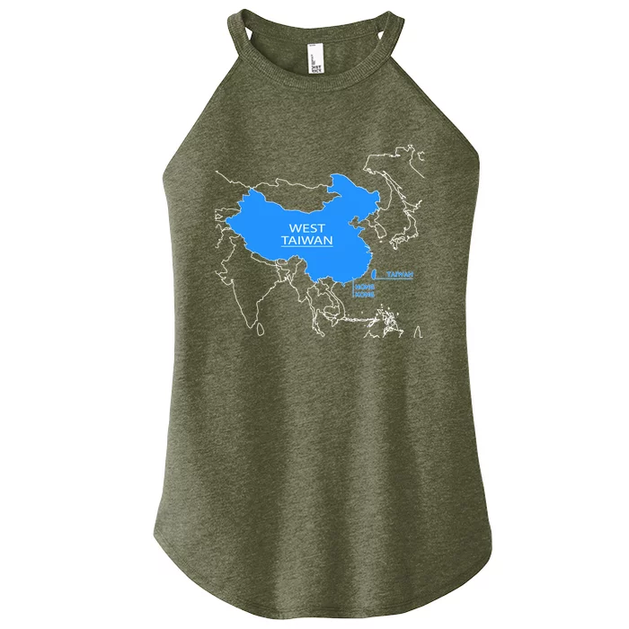 Funny China Map Define China Is West Taiwan Gift Women’s Perfect Tri Rocker Tank