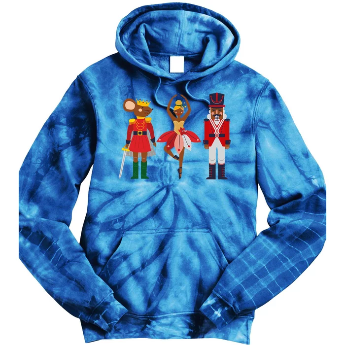 Funny Christmas Nutcracker African American Ballet Dancer Tie Dye Hoodie