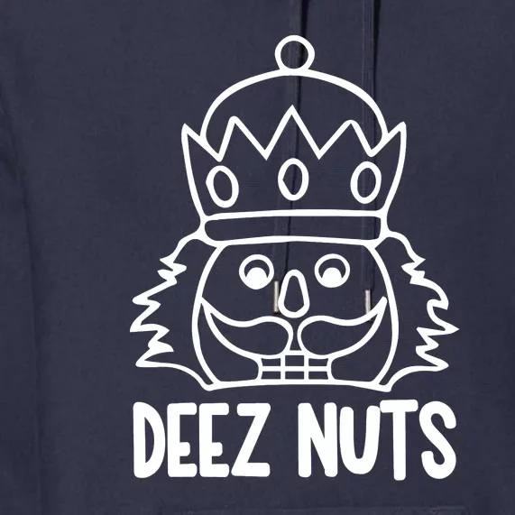 Funny Christmas Nutcracker Design Crack Deez Nuts Gift Premium Hoodie