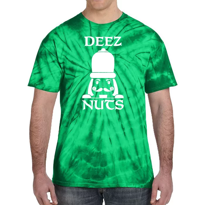 Funny Christmas Nutcracker Design Crack Deez Nuts Gift Tie-Dye T-Shirt