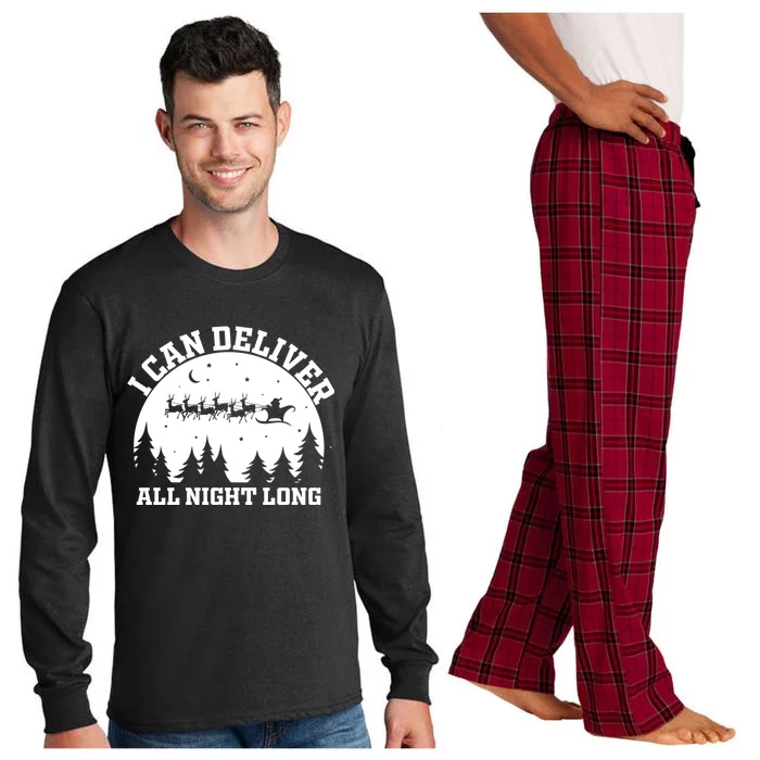 Funny Christmas Naughty Santa I Can Deliver All Night Long Funny Gift Long Sleeve Pajama Set