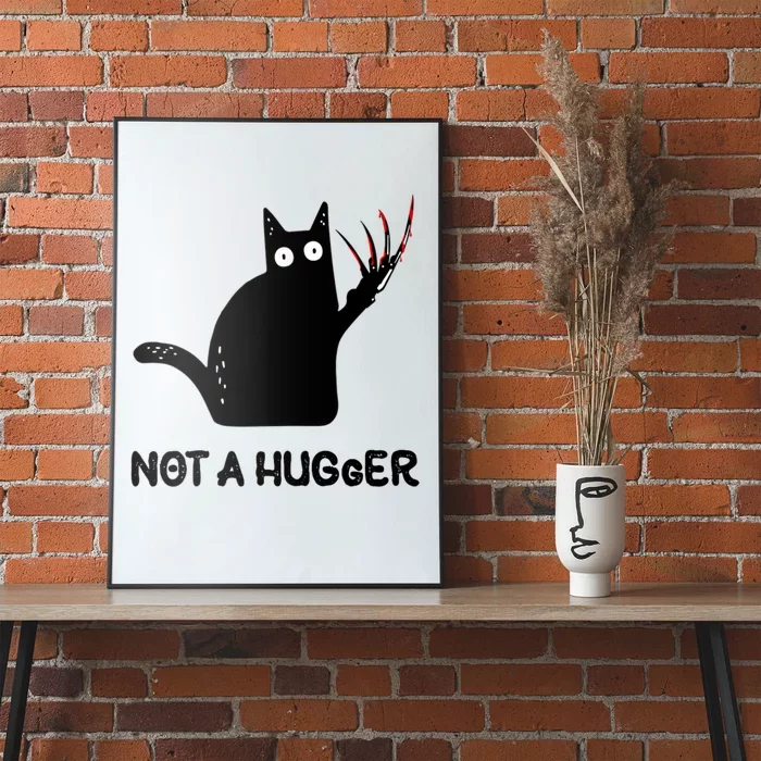 Funny Cat Not A Hugger Sarcastic Cat Saying Poster