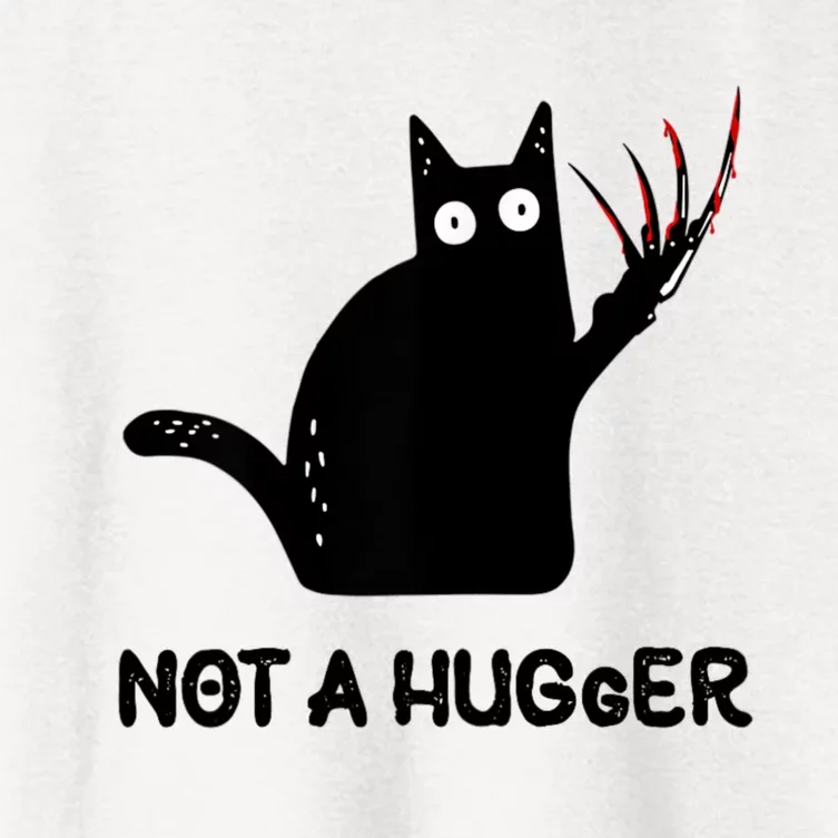 Funny Cat Not A Hugger Sarcastic Cat Saying Women's Crop Top Tee