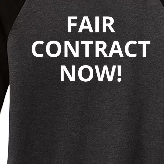 Fair Contract Now Women's Tri-Blend 3/4-Sleeve Raglan Shirt