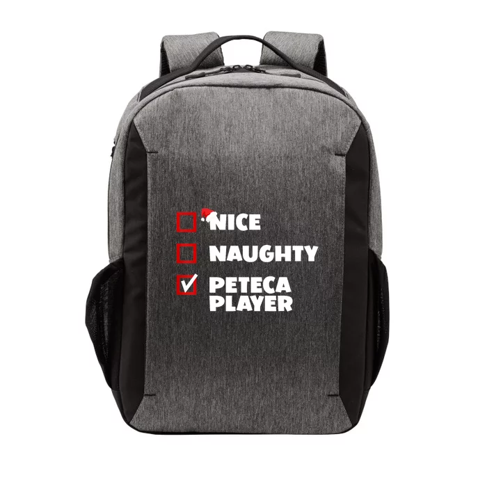 Funny Christmas Nice Naughty Peteca Player Xmas Joke Cute Gift Vector Backpack