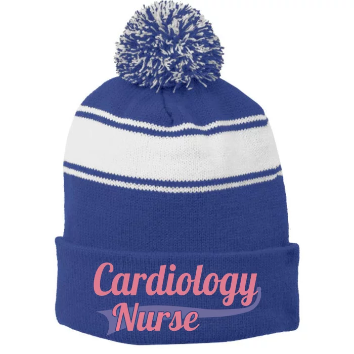 Funny Cardiology Nurse Practitioner Medical Student Gift Stripe Pom Pom Beanie