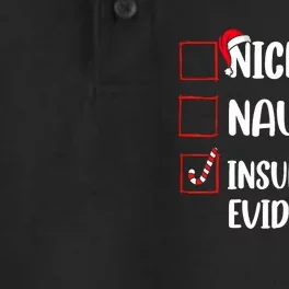 Funny Christmas Nice Naughty Insufficient Evidence Santa Dry Zone Grid Performance Polo