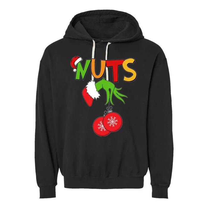 Funny Christmas Nuts Matching Couple Garment-Dyed Fleece Hoodie