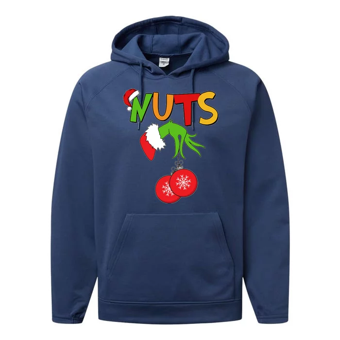 Funny Christmas Nuts Matching Couple Performance Fleece Hoodie