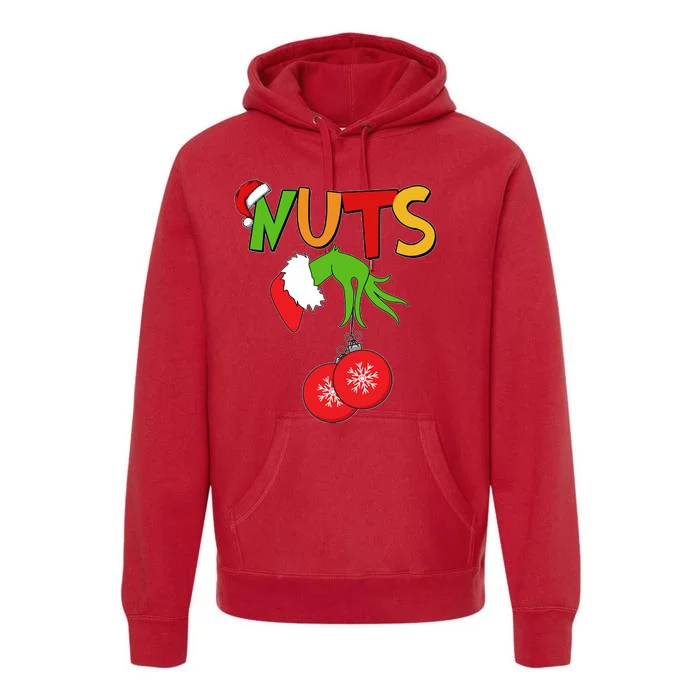 Funny Christmas Nuts Matching Couple Premium Hoodie