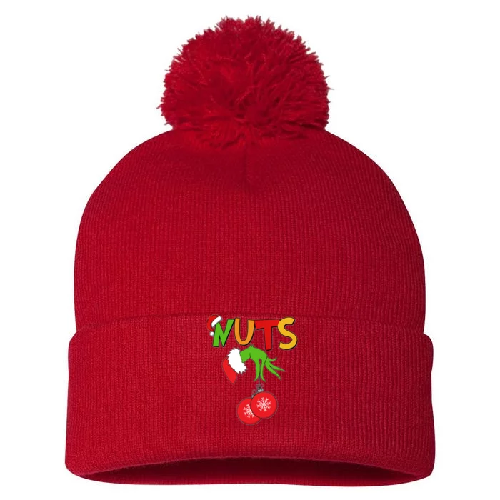 Funny Christmas Nuts Matching Couple Pom Pom 12in Knit Beanie