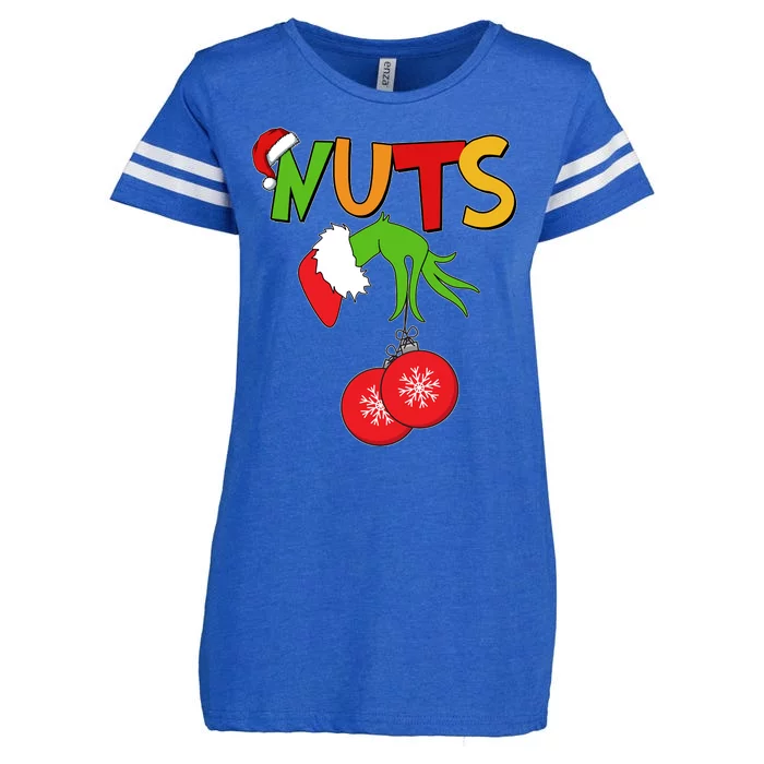 Funny Christmas Nuts Matching Couple Enza Ladies Jersey Football T-Shirt