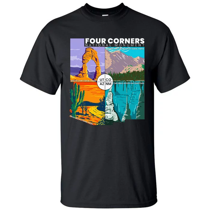 Four Corners National Monument With National Parks Tall T-Shirt